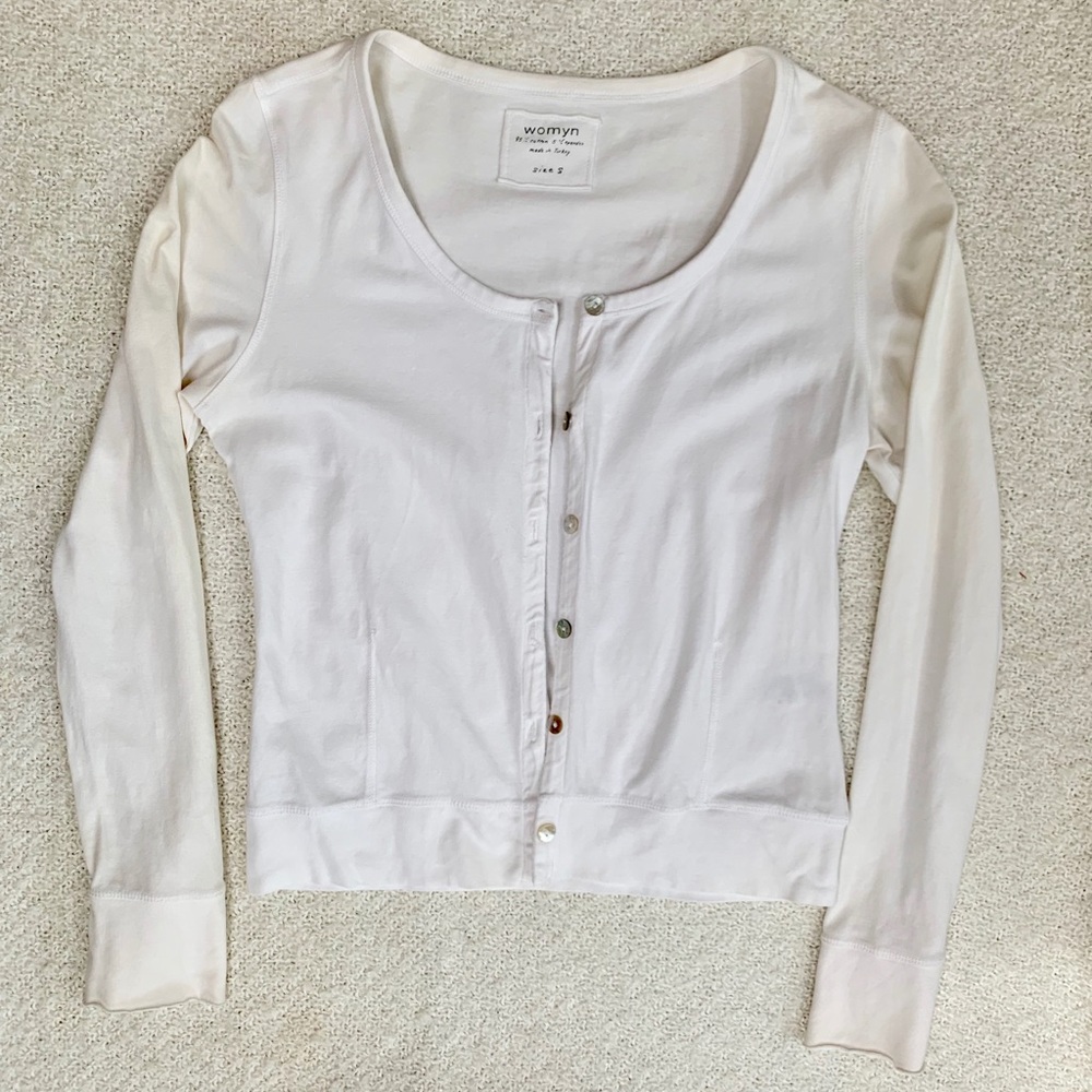 Womyn White Cardigan - Size Small